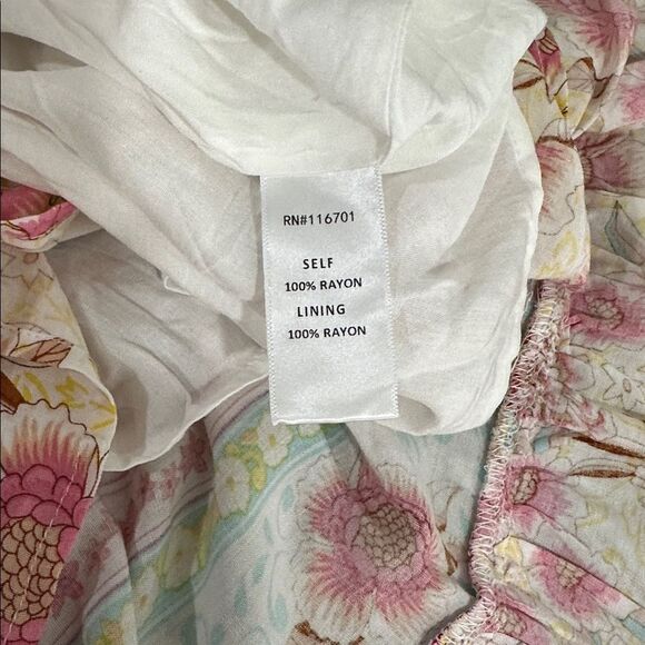 Karlie Floral Print Boho Relaxed Fit Dress In Pink And Yellow Size S - Picture 10 of 12